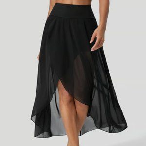 Halara High Waisted Drawstring Contrast Mesh 2-in-1 Side Pocket - Black M